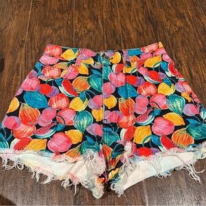 Zara Multicolor Floral High Waist Shorts